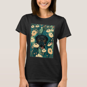 T-shirt Teckels noirs cachant des fleurs Fleur de chien Ma