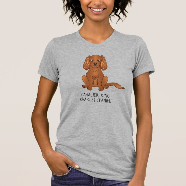 T-shirt Teckie Cavalier King Charles Spaniel Chien & Texte (Devant)
