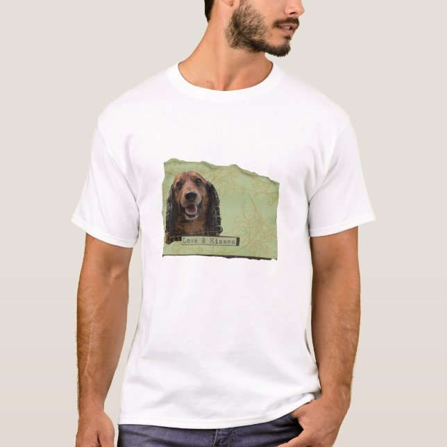 T-shirt Teckle/teckel en verts (Devant)