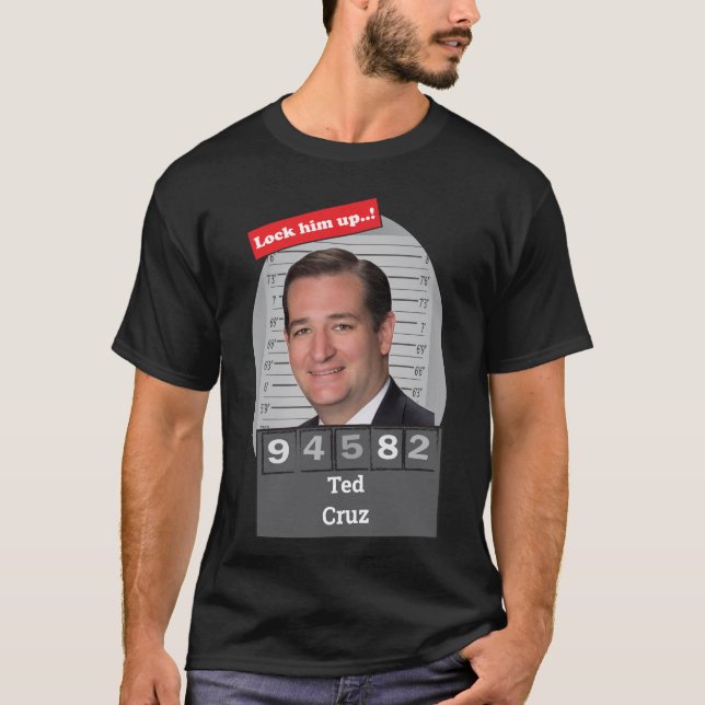 T-shirt TED CRUZ 🤣 Drôle Mugshot Novelty Fun Localisez-Le (Devant)