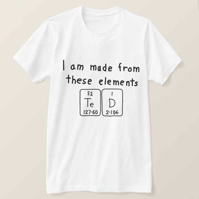 T-shirt Ted nom de table périodique (Design devant)