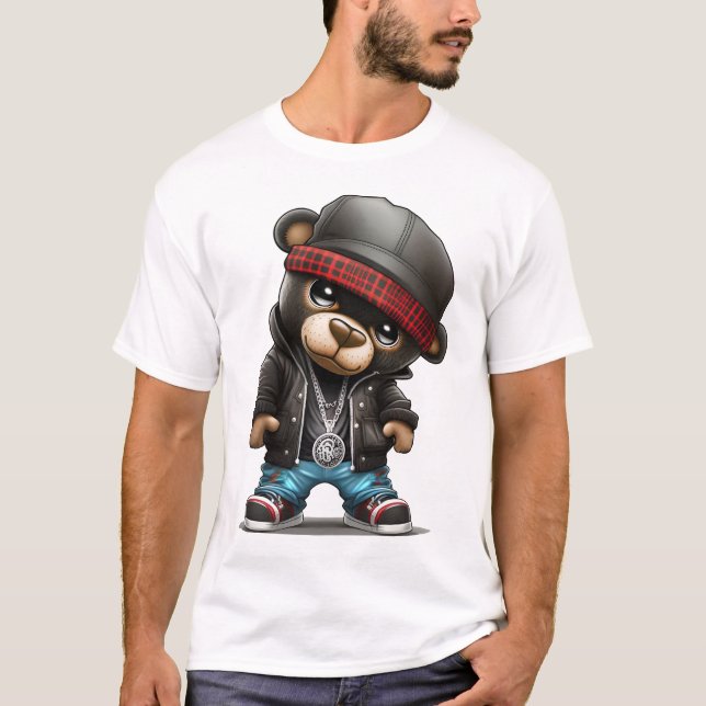 T-shirt Teddy Bear et le style rapper (Devant)
