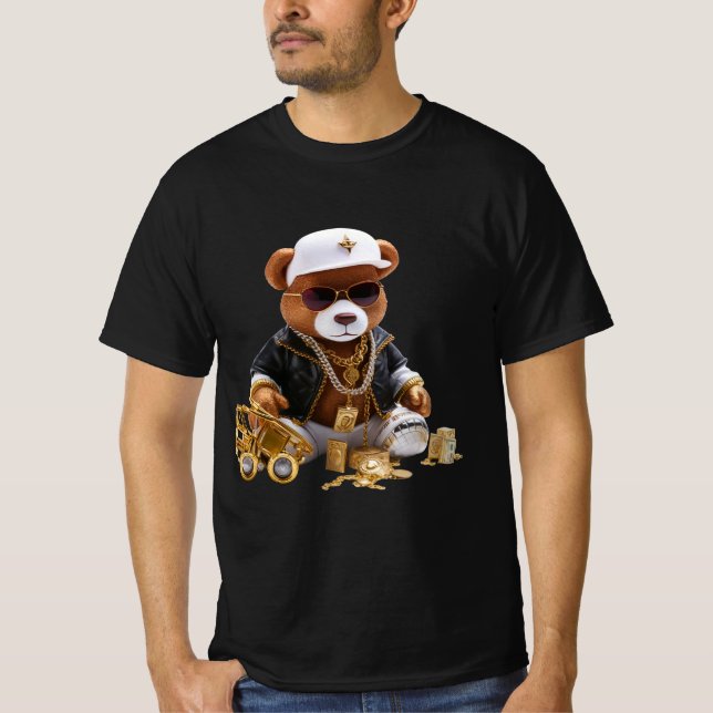 T-shirt Teddy bear gangster (Devant)