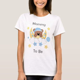 T-shirt Teddy Bear Lune Stars Baby Boy Shoy Maman To Be