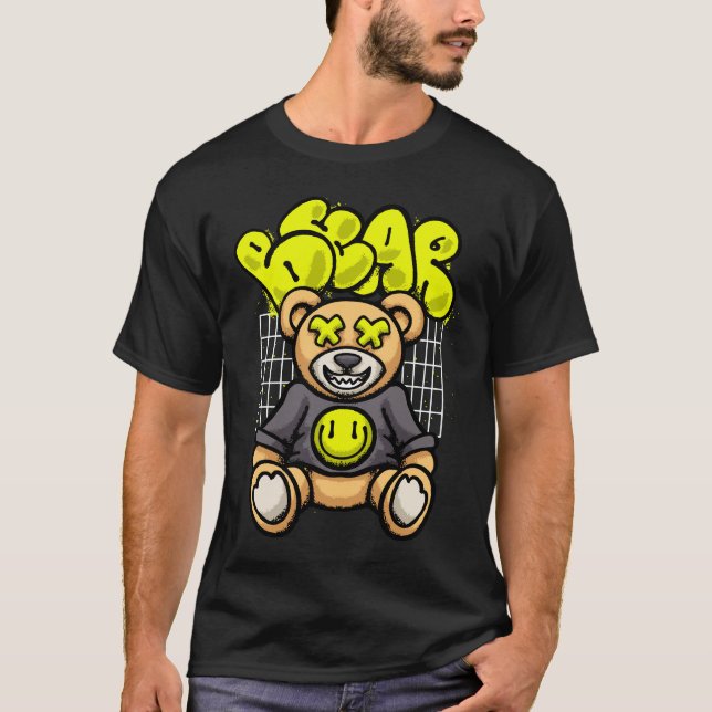 T-shirt Teddy Bear Smiling Emoticon streetwear (Devant)