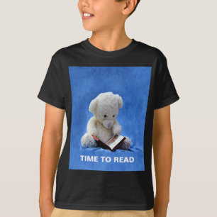 T-shirt Teddy Bear Time to Read Blue Stuffed Animal, ZKOA