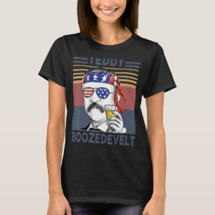 T-shirt Teddy Boozedevelt Amusant 4 juillet américain Boir