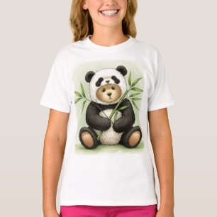T-shirt Teddy - Panda avec Bambou par Natasha Us