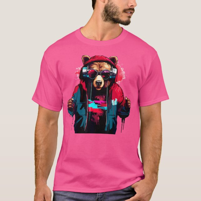 T-shirt Teddy Techno Bear Music (Devant)