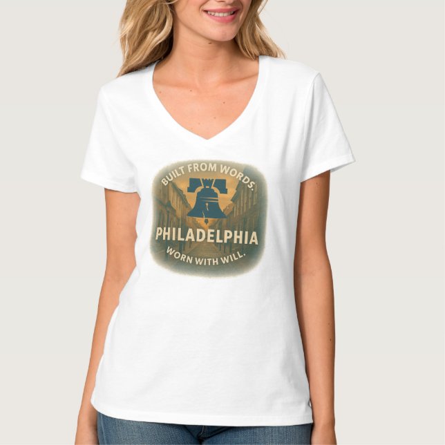 T-shirt Tee à col V de base | Chaque jour Philly Power (Devant)