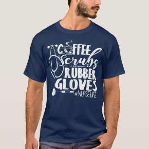 T-shirt Tee à gommage au café et gants en caoutchouc Vie d