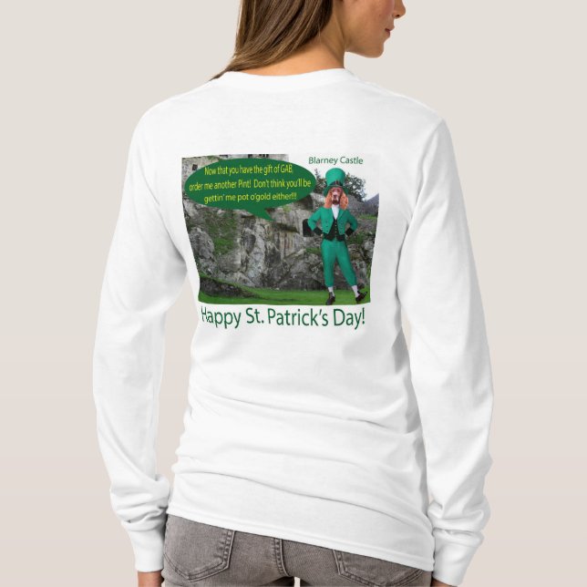 T-shirt tee à manches longues pour femmes. Bonne Saint Pat (Dos)