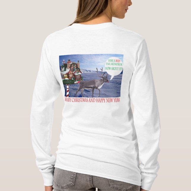 T-shirt tee à manches longues pour femmes. Joyeux Noël et  (Dos)