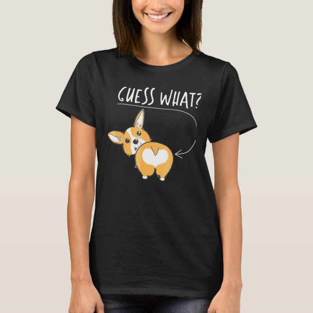 T-shirt Tee Adorable Corgi Fessier Devine (Devant)