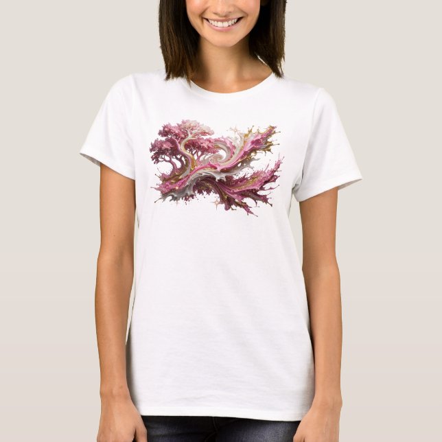 T-shirt Tee Art Gold ABSTRACT ART Statement (Devant)