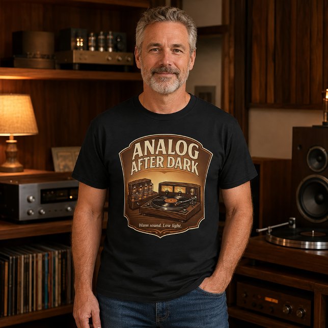 T-shirt Tee Audiophile Analog After Dark (Créateur téléchargé)