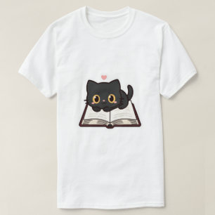 T-shirt Tee Black Cat et Book Brodé Comfort Colors,
