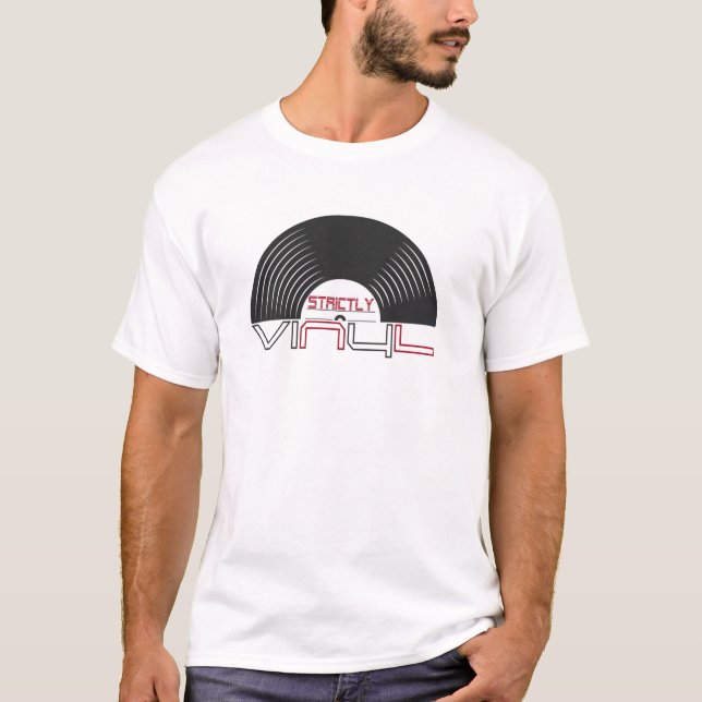 T-shirt Tee blanc strictement vinyle (Devant)