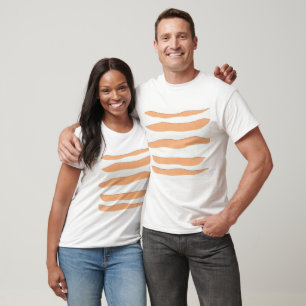 T-shirt Tee blanche à manches longues avec bandes de tigre