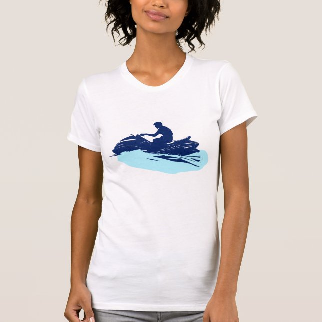 T-shirt Tee blanche pour femmes | Jet Ski | Vibe de plage (Devant)