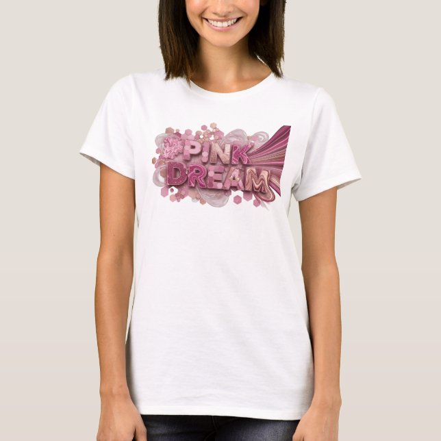 T-shirt Tee Bold Pink RÊVE ROSE Déclaration (Devant)