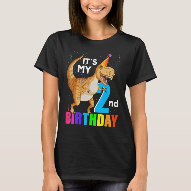 T-shirt Tee Boys Girls C'est mon 2e anniversaire Joyeux 2  (Devant)