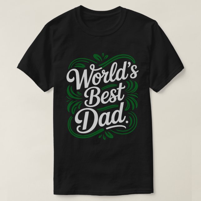 T-shirt Tee calligraphié Meilleur Papa du Monde (Design devant)