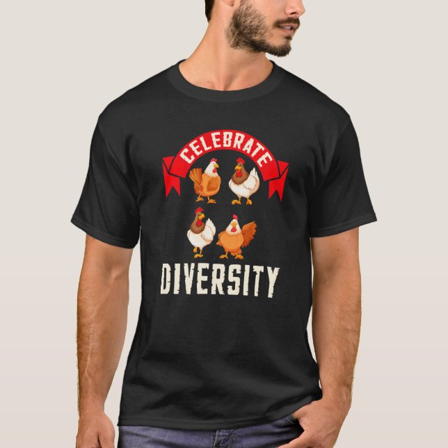 T-shirt Tee Celebrer la Diversité Poulet (Devant)