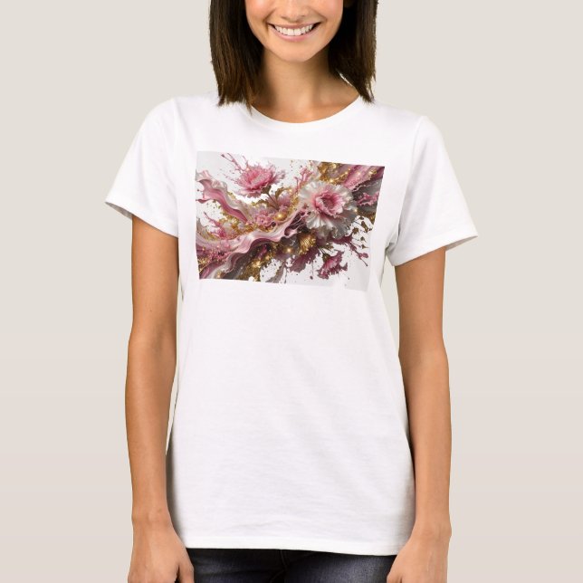 T-shirt Tee Cool Gold Déclaration D'ART ABSTRAIT (Devant)