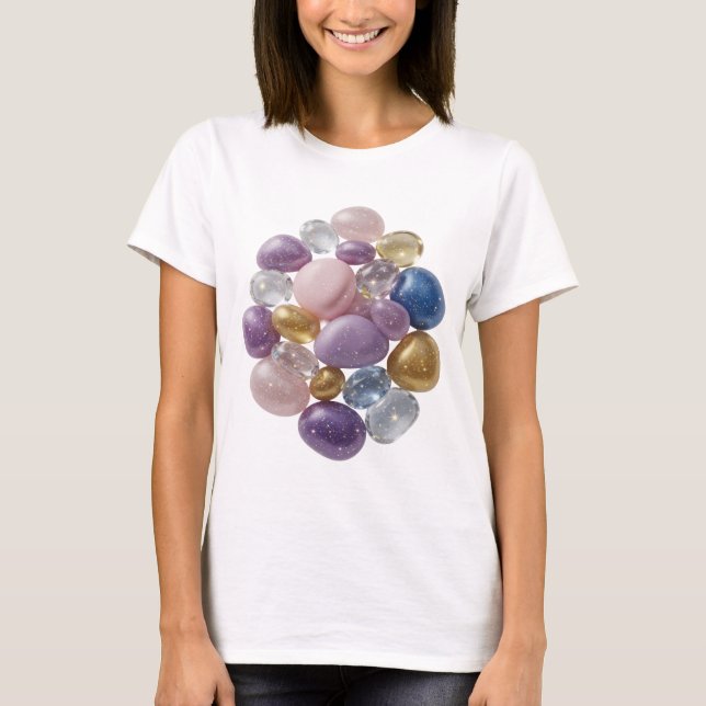 T-shirt Tee Cool Silver ABSTRACT ART Statement v3 (Devant)