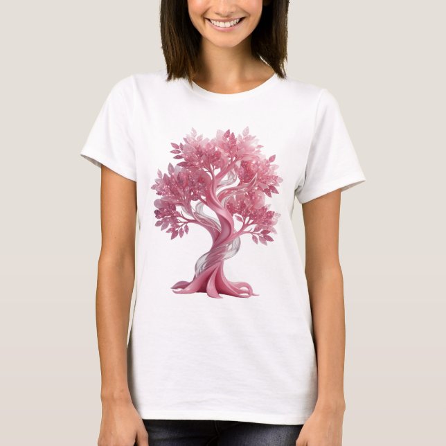 T-shirt Tee Cool Silver PINK TREE (Devant)