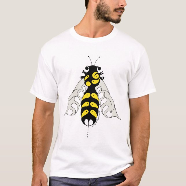 T-shirt Tee d'abeille de style tribal (Devant)
