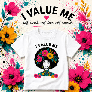 T-shirt Tee d'affirmation Je Vaux Moi Graphique d'amour