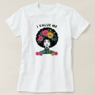 T-shirt Tee d'affirmation Je Vaux Moi Graphique d'amour