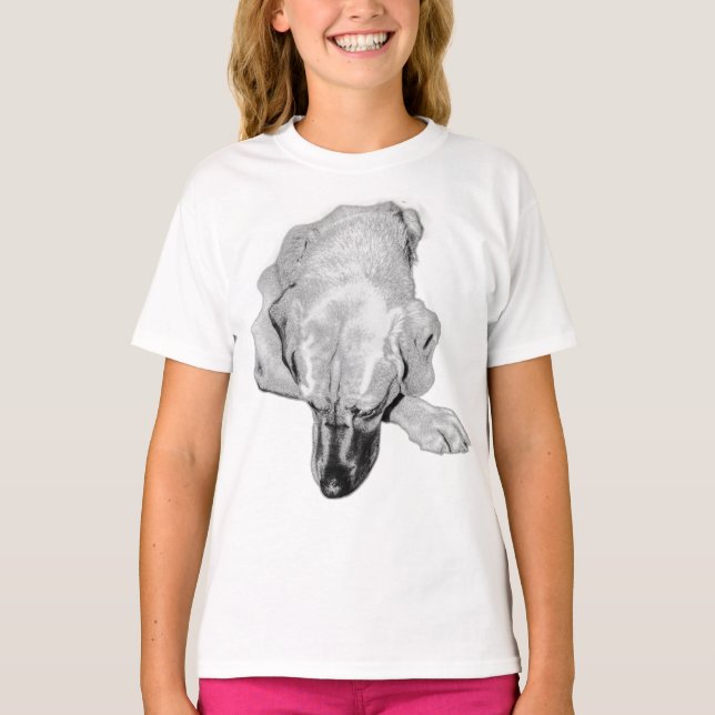 T-shirt Tee d'art de chien de regard doux (Devant)