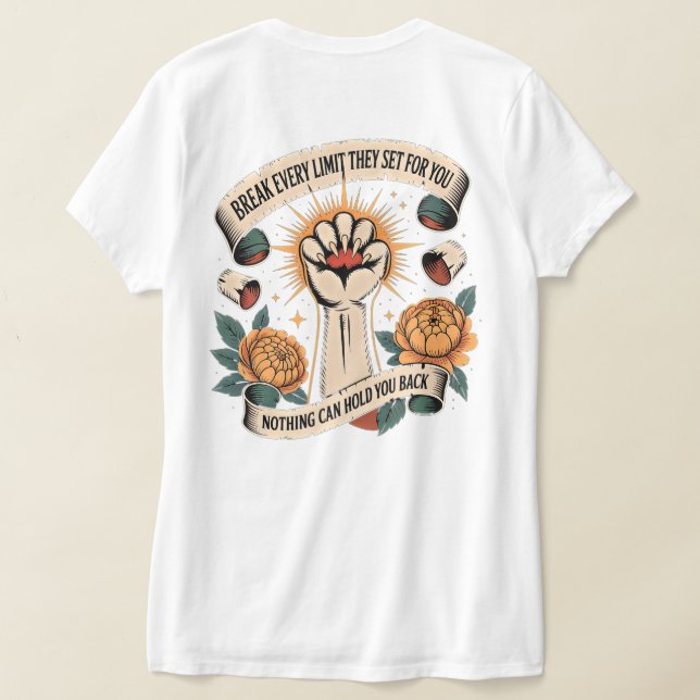T-shirt Tee d'autonomisation des femmes Break Limits (Couchage Retour)