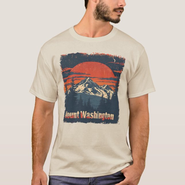 T-shirt Tee d'aventure ski vintage Mount Washington (Devant)