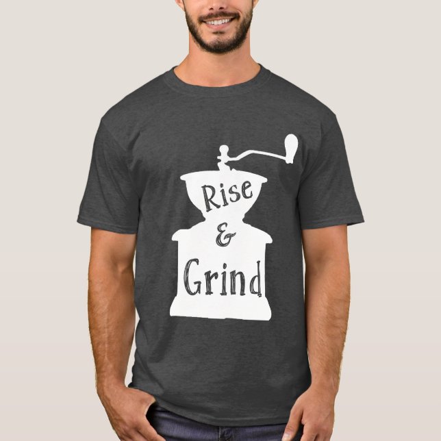 T-shirt Tee de café monte et grind (Devant)