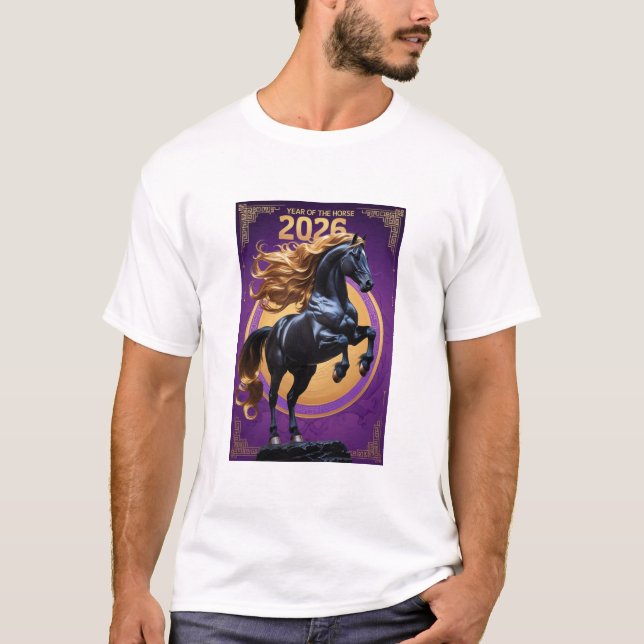 T-shirt Tee de célébration de l'année du Cheval 2026 (Devant)