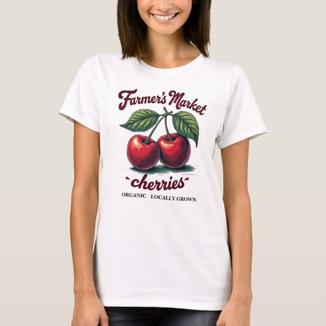 T-shirt Tee de cerises bio - Cultivé et sucré localement (Devant)
