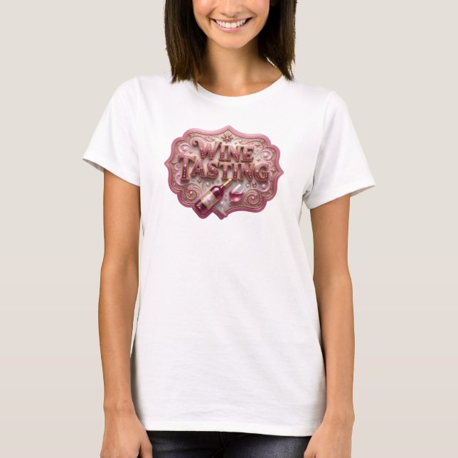 T-shirt Tee de DÉGUSTATION DE VIN Rose Edgy (Devant)