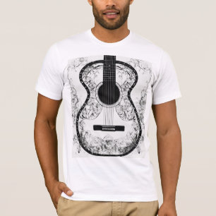 T-shirt Tee de guitare cardiaque symétrique - encre fine l