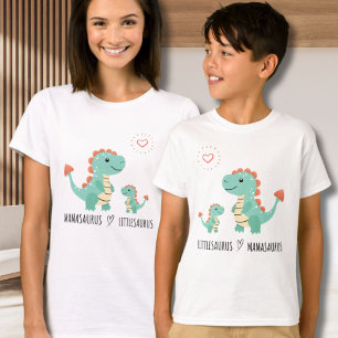 T-shirt Tee de jumelage de famille pour Mamasaurus & littl