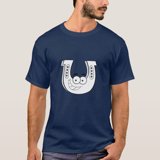 T-shirt Tee de lancer de fer à cheval Basic Dark Horse (Devant)