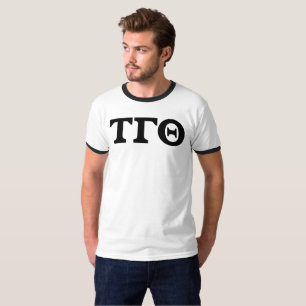 T-shirt Tee de sonnerie blanche avec lettres de bloc noir