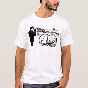 T-shirt Tee d'illustration rétro d'observation de jumelle