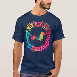 T-shirt Tee Dye Long Cheveux Dachshund Chien Maman Papa Pe