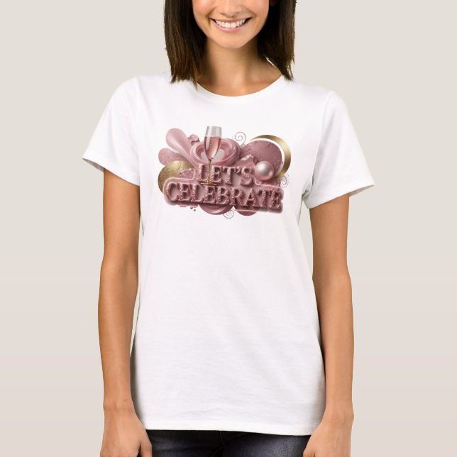 T-shirt Tee Dynamique Rouge LET'S CELEBRATE (Devant)