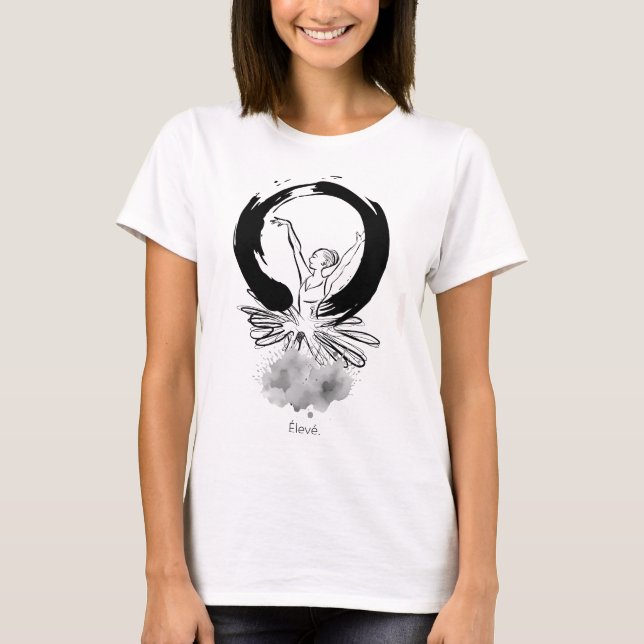 T-shirt Tee Élevé Ballerina Enso Minimaliste (Devant)