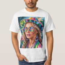 Tee esthétique à rayures Y2K -Neon Retro Cyberpunk